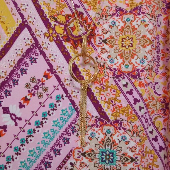 Boho Chic NWT Tacera 2X Sleeveless Shift Dress Pink Medallion Print Festival Sty - Picture 7 of 11